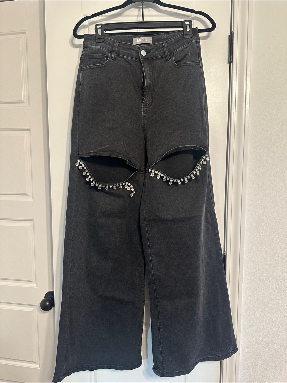 blub. Black High-Rise Wide Leg Jeans